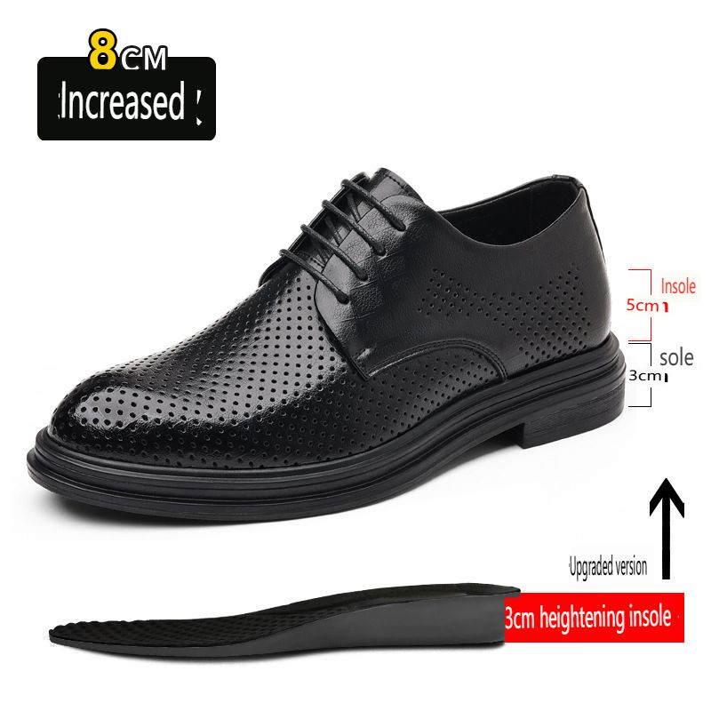 Men's Hollow Out Dress Shoes With Hidden Heel_vogvips.com