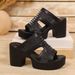 Women's Chunky Heel Open Toe Sandals New European American Style Plus Size Summer_vogvips.com
