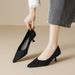 Weiwei Girl 739-2 Suede Pointed Toe Single Shoes For Women, Thin Heel, Black Commuter Work Shoes, Cat Heel, Shallow Mouth High Hee_vogvips.com