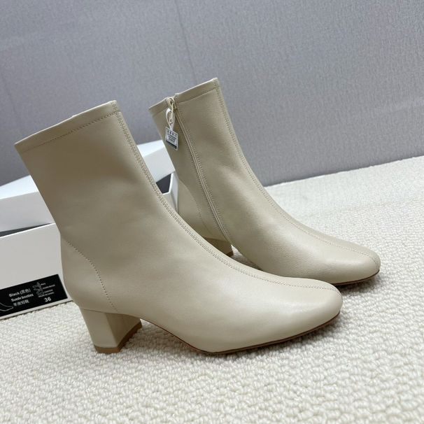 Unlabeled Guan Product High-End Version Classic Short Fashion Versatile Smooth Simple Elegant Stylish Side Zipper Ankle_vogvips.com