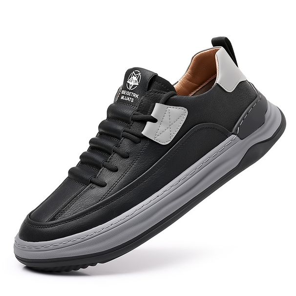 2024 summer men's board shoes thick-soled casual shoes breathable leather shoes men's trendy sports shoes all-match men's shoes wholesale_vogvips.com
