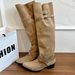 Autumn/Winter Women's Oversized Slouch Boots Chunky Heel Pointed Toe Belt Buckle High Top Riding Sexy Wide Knee Tall_vogvips.com