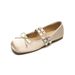 Flat-soled Single Shoes Women's Bow With Mary Jane Shoes, Shallow Mouth Soft-soled Ballet Shoes_vogvips.com
