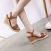 Women’s Shoes Spring New Style Sandals Woven Back Strap Wedge Sandals Large Size Fashion Women's Shoes_vogvips.com