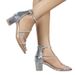 Women's Cross-border Sandals, European And American Style, With Crystal Decoration On The Back Strap, Chunky Heel,_vogvips.com