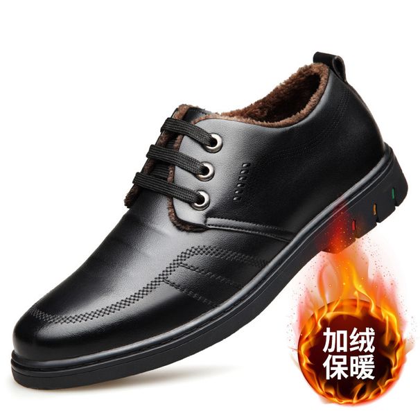 European Warm Series Autumn Winter Leather Men Business Fleece Lined Warm Cotton Non-Slip Youth Casual Soft Sole Dad Shoes_vogvips.com
