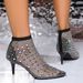 2026 European And American Sexy Pointed Toe Stiletto Large Size Fishnet Hollow Rhinestone Elastic Transparent Fashion_vogvips.com
