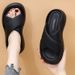 Women's Outdoor Slippers 2025 Summer New Thick Non-Slip Cross Strap Soft Sole Casual Beach Sandals_vogvips.com