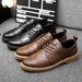 Euro Step Casual Leather For Men Summer New Large Size Men's British Style Sneakers Korean Version Trendy Workwear Versatile Shoes_vogvips.com