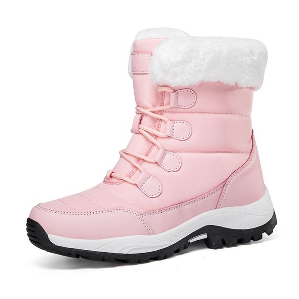 Women's Winter Snow Boots With Fleece Lining - Waterproof PU Leather High-Top Boots For Outdoor Travel & Casual Wear_vogvips.com