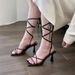 Kendall's Hot Girl Style! 2025 New Summer White Strappy Stiletto High-heeled Sandals_vogvips.com