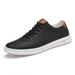 Rubber Soft Sole Men's Shoes First Layer Cowhide Leather Board Shoes Low Top High Value Men's Leisure_vogvips.com