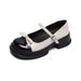 Platform Mary Jane Shoes Women's Word With French Bow Small Leather Shoes Thick Heel Single Shoes Women_vogvips.com