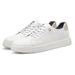 Men's Round Head Board Shoes Cowhide Surface Breathable Small Hole Casual Little White Shoes Low-top Sports Men's Shoes_vogvips.com
