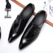 Euro Step British Style Trend Soft Leather Casual Fashion Pointed Toe Buckle Men's Host Hairstylist Shoes_vogvips.com
