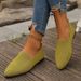 Plus Size Pointed Toe Flat For Women Slip On Shallow Breathable All Season Work Shoes_vogvips.com