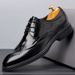 Euro Step Brogue Leather Business Formal Pointed Crocodile Pattern Spring Soft Sole Top Layer Cowhide Men's Shoes_vogvips.com