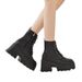 2024 European And American Chain Large Size Thick Sole British Style Black Martin Short Motorcycle Boots For_vogvips.com
