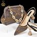 Women’s Shoes Pointed toe ladies shoe bag set soft bag shallow mouth high heels fashionable and simple set_vogvips.com