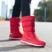 Woman Chunky Womens Shoes For Snow Boots Half High Moon Platform Mid Calf Round Toe Big Red Waterproof With Chic Point_vogvips.com