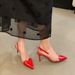Women's Summer 2025 Love 7CM Baotou High Heels French Pointed Sandals With Skirt_vogvips.com