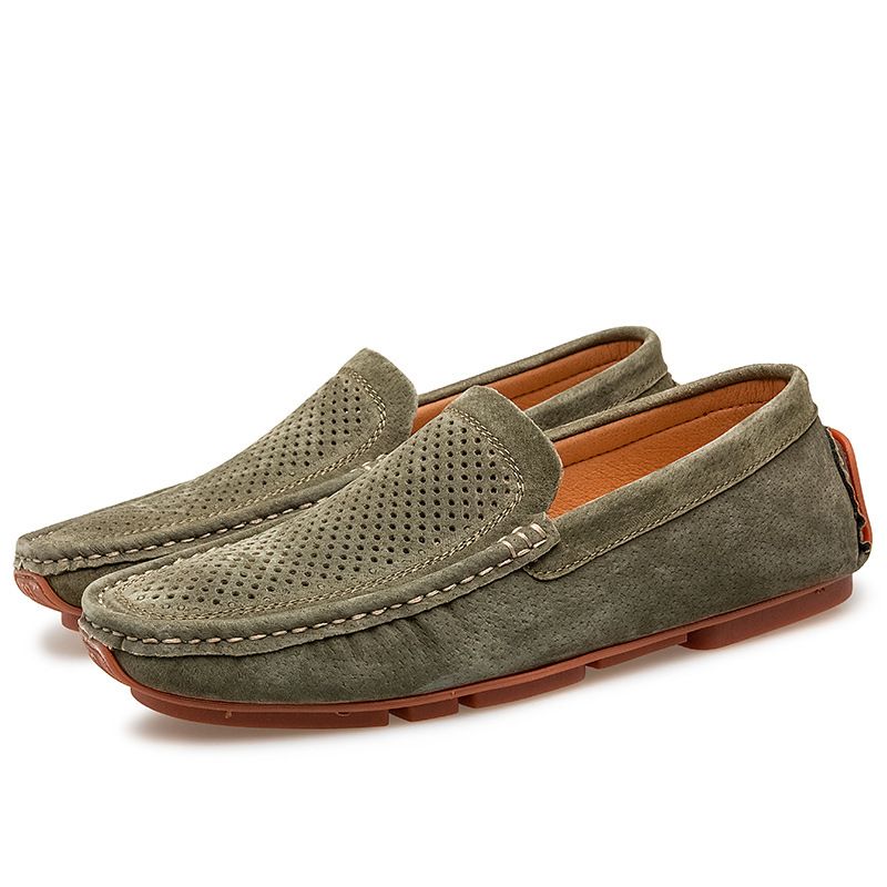 Men's Leather Beanie Shoes Men's Plus-size Slip-on Loafers_vogvips.com