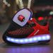 Kid Led Sneakers USB Charging Luminous Shoes Outdoor Sport Roller Skates Children Two Wheels Boys Girls Casual Shoes Glowing_vogvips.com