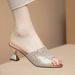 Summer Women's Shoes Thin Hollow Classic Open-Toe High Heel Mules Decorative Korean Style One-Strap Sandals_vogvips.com