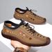 2025 Summer New Handmade Sewing Baotou Men's Beach Shoes Household Leather Sandals_vogvips.com