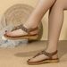 Women's Bohemian Flat Sandals Rhinestone Embellished Round Toe Open Toe European Style Flower_vogvips.com