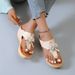 Women's Shoes 2025 Summer New Beach Clip Herringbone Toe Flower Thick Sole Slope Heel Plus Size Sandals_vogvips.com