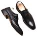 British Style Buckle Monk Men's Trendy Top Layer Cowhide Carved Brogue Gentleman Formal Business Pointed Leather Shoes_vogvips.com