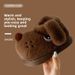 1178225343@qq.com Cute Puppy Bag Heel Slippers Women Winter Couple Fleece Warm Indoor Home Plush Cotton Boots For Men Outdoor Wearable_vogvips.com