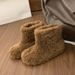 Inner Height Increase Fleece Lined Thickened Women's 2025 Autumn Winter Warm Snow Shoes Furry Cotton Short Boots_vogvips.com