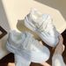 Mesh Breathable Sneakers For Women 2025 New Thick-Soled White Ins Trend Versatile Niche Casual Sports Bread Shoes_vogvips.com