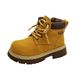 Unisex Kids' Mid-Calf Yellow Martin Boots - Breathable & Slip-Resistant Rubber Sole For Boys & Girls (Sizes 26-37)_vogvips.com