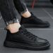 Spring 2024 New Men's Sports Casual British Style Black Leather Work Versatile Formal Business Trend Shoes_vogvips.com