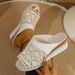 Summer Style Women's Mesh Sandals Plus Size Thick Sole Hollowed Out Peep Toe Wedge Heel_vogvips.com