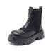 Thick-soled Heightening Retro Tooling Martin Boots Round Head Medium Heel Short Boots_vogvips.com