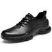 Men's Summer Perforated Breathable Casual Shoes Genuine Cowhide Upper Front Lace up Sports Mesh Chunky Fashion Single Shoes_vogvips.com