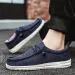 Mens Casual Canvas Shoes Moc Toe Design Breathable Slip On Daily Driving Loafers_vogvips.com