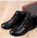 Sewing Line Flat Heel Casual Men's Black Martin Boots Front, Solid Color Shoes_vogvips.com