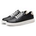 Men's Round Head Board Shoes Cowhide Surface Breathable Small Hole Casual Little White Shoes Low-top Sports Men's Shoes_vogvips.com