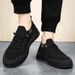 Solid Color Casual Breathable Non-Smelly Slip-On Dad Men's Dress Single Shoes_vogvips.com