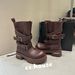 Unisex Mickey Mouse Head Martin Boots Dark Work Boots Belt Buckle Retro Motorcycle Boots Venom Fashion Boots_vogvips.com