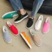 Women's Canvas Slip-On Shoes Summer 2025 Korean Style Lazy Person's Footwear Street Fashion Casual Sneakers Flat Rubber_vogvips.com