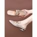 Women's Mesh Half-Slippers With Closed Toe, 2026 New Spring/Summer Mid-Heel Chunky Heel Outdoor Sandals For Women,_vogvips.com