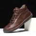 Large Size Men's Outdoor Casual Shoes, Slip-On Flat Shoes With Hand-Stitched Seams, Zipper Martin Boots, Short Boots_vogvips.com