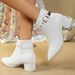 326-21 Coarse Heel Pointed Short Fashion Western Cowboy Comfortable Elegant Women's Boots_vogvips.com