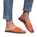 New 15 Kinds Of Color Women's Slippers Flat Square Head Leather Splicing Slippers_vogvips.com